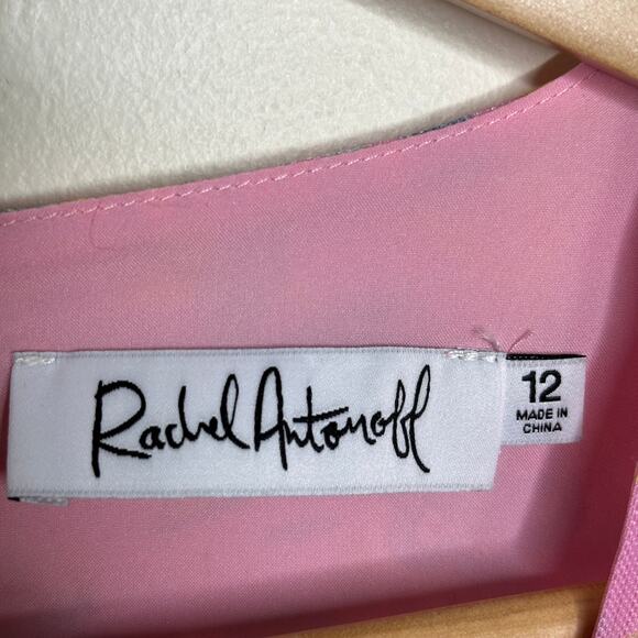 RACHEL ANTONOFF x ANTHROPOLOGIE Olivia Mesh Midi Dress Pink Orange Sz 12 {KK32} - Picture 5 of 6